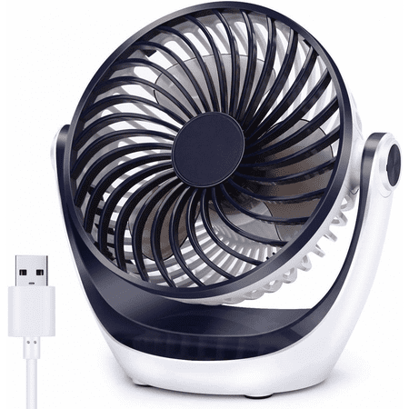 

Desk Fan Small Table Fan with Strong Airflow Ultra Quiet Portable Fan Speed Adjustable Head 360°Rotatable Mini Personal Fan for Home Office Bedroom Table and Desktop----Deep Blue