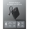 thumbnail image 2 of VRURC Portable Charger with Built-in Cable, 10000mAh 22.5W Fast Charging USB C Battery Pack, Cell Phone Power Bank LED Display for iPhone 15 14 Samsung Galaxy S23 Google Pixel Android Tablet, Black, 2 of 5