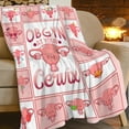 thumbnail image 2 of Cervix Uterus Blanket OBGYN at Your Cervix Throw Blanket All Season Ultra Soft Cozy Fleece Hysterectomy Gifts Fuzzy Plush Bedding Blankets Hysterectomy Recovery Gifts for Girls Women 80"x60", 2 of 6