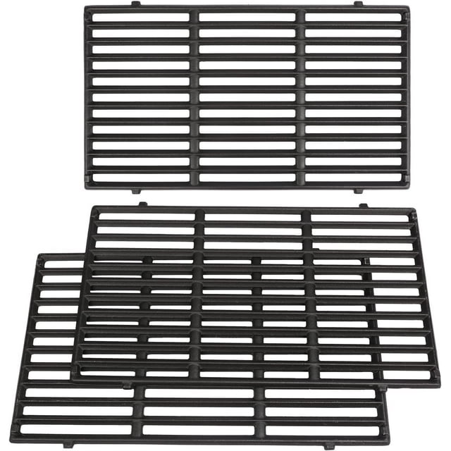 Grisun 18.7" Cooking Grates for Weber Genesis II 400 and Genesis II LX 400 Series Gas Grills, Cast Iron Replacement Parts for Weber 66089 66097, Set of 3