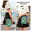 thumbnail image 7 of IAUYY Small Crossbody Bags for Women 15*21*8cm Leather Purses for Women Removable Strap with 3 Zipper Pocket Applicable to Birthday Gifts for Women,Green Triangle, 7 of 7