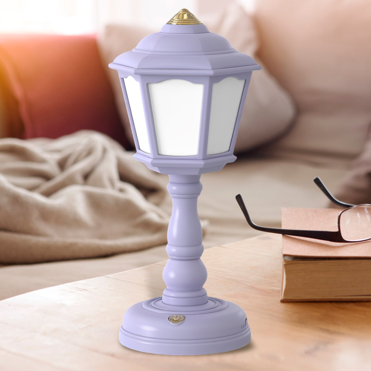Pcapzz LED Desk Lamp with USB Charging Port,Retro Nightstand Lamp