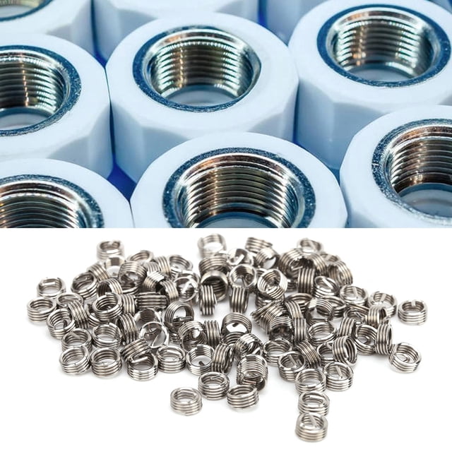 Peahefy Wing Nuts Wood Screw And Nut Thread Inserts Wire Protection Sleeve Repair Tool Kit Fastener Hardware M5x0.8x1D Round