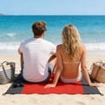 thumbnail image 5 of 4pcs Extra Large Outdoor Camping Checkered Beach Mat, Waterproof Sandproof Foldable Picnic Blanket with Convenient Storage Pockets, Portable Mat for Travel Park Beach Backyard Camping, Red, 5 of 7