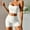 White, variant on successthop Knit Lounge Sets for Women 2 Piece Solid Color Croped Ribbed Knit Bandeau Sleeveless Cami Shirts and Shorts Fashion Vacation Pajamas Lounge Set Loungewear Summer Outfits