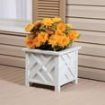 thumbnail image 6 of ZOPan Set of 2 Chippendale Planter Boxes, White – Outdoor Flower Holder for Garden, Patio and Lawn – 14 ¾” sq. x 13 ¼ H Overall, 6 of 10
