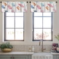 thumbnail image 3 of LALILO Kitchen Curtain Valance Watercolor Boho Feathers White Rod Pocket Window Curtain 52"x 18" Set of 2, 3 of 5