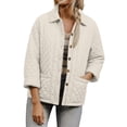 thumbnail image 5 of Womens Collared Jacket Quilted Button Front Long Sleeve Versatile Everyday Jacket, 5 of 9