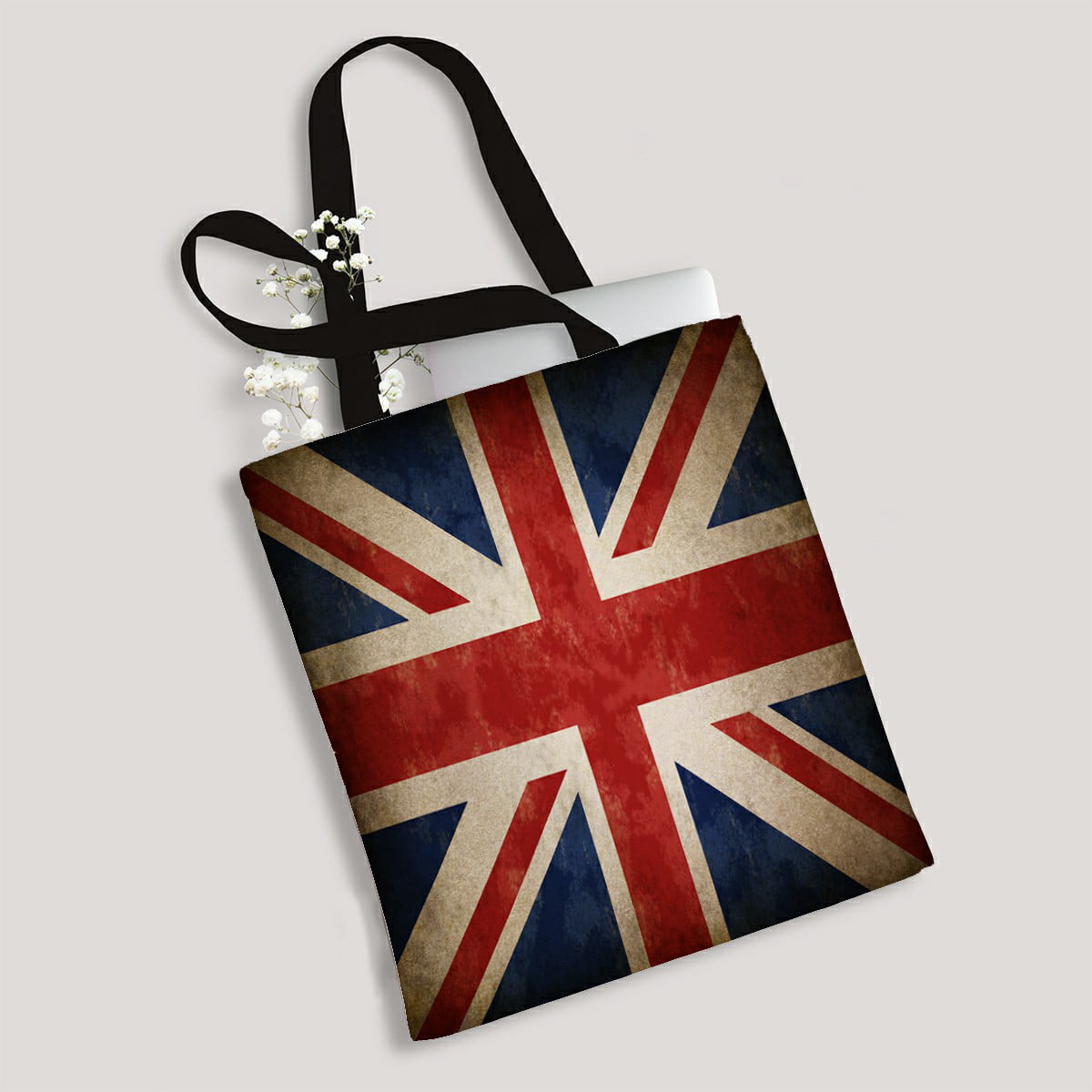 Coin Pouch British American Flag Pattern Canvas Coin Purse Cellphone Card Bag With Handle And Zipper 