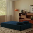 thumbnail image 5 of Resenkos Modern Floor Sofa Bed with 2 Pillows, Convertible Plush Sleeper & Full Folding Mattress, No Assembly, Blue, 5 of 13