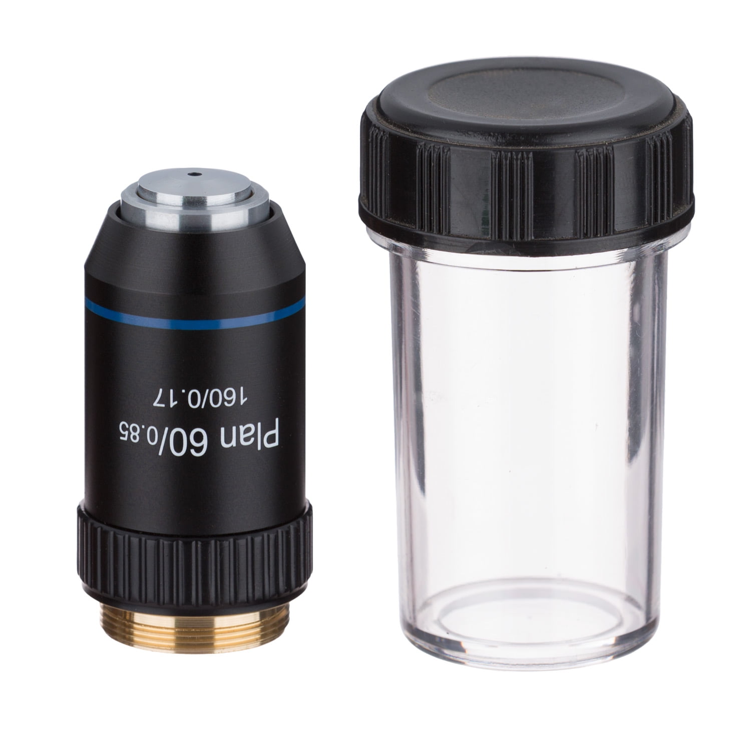 AmScope 60X Plan Achromatic Microscope Objective Lens with Black Finish New
