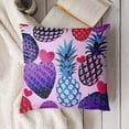 thumbnail image 3 of SHANXI Purple Pink Pineapple Fruit Summer Artistic Abstract Tropical Fruit Pillow Covers Pillowcases Home Decor Bed Couch Sofa Office Living Room Cushion  24x24in, 3 of 5