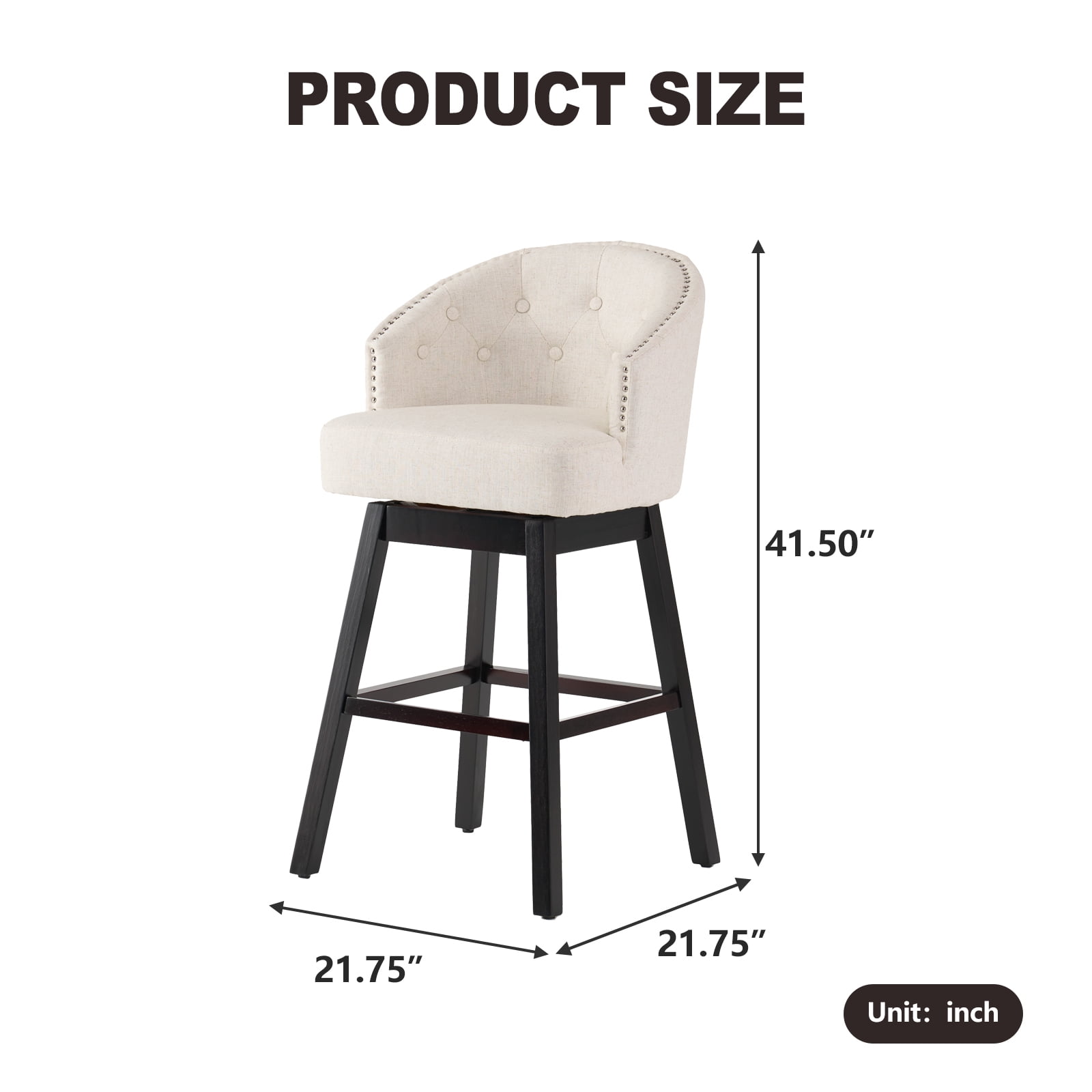 Kadyn Studio Bar Stool Set of 2, Modern Fabric Bar Stool with Wood Legs, Upholstered Fabric Barstool for Bar, Kitchen, Beige Kadyn Studio Bar Stool Set of 2, Modern Fabric Bar Stool with Wood Legs, Upholstered Fabric Barstool for Bar, Kitchen, Beige