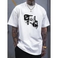 thumbnail image 1 of gesture Print Tee Shirt, Tees for Men, Casual Short Sleeve T-shirt for Summer Tee For Adult, Men, Women, Teen, Teenager, Adolescent, Youth., 1 of 5