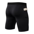 thumbnail image 4 of Mens Compression Shorts Running Spandex Underwear with Pockets Workout Gym Athletic Sports Tight Shorts(Black,M), 4 of 4