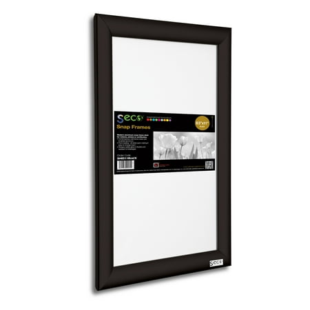 SECO Front Load Easy Open Snap Poster/Picture Frame 8.5 x 11 Inches, Black Aluminum Frame (SN8511Black)