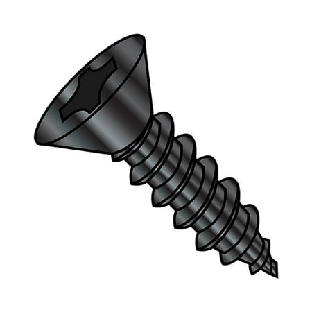 

8-15X5/8 Phillips Flat Self Tapping Screw Type A Fully Threaded Black Oxide (Pack Qty 10 000) BC-0810APFB