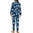 thumbnail image 2 of DISNIMO Women 2 Piece Pajama Set Ghost Printed Halloween Loungewear Long Sleeve Sleepwear and Matching Long Pants Sets V Neck Casual Sleepwear Nightwear, 2 of 6