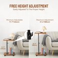 thumbnail image 5 of Narrow C Shaped Side Table,Living Room End Table,Couch Tray Tables Adjustable Height,360°Swivel TV Tray Table for Small Spaces,C Table for Sofa Bed Chair Snack, 5 of 8