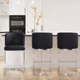 thumbnail image 2 of Foreate 26" Counter Height Bar Stools Set of 4 Modern Counter Stools with Back and C-Shaped Metal Frame, Upholstered Faux Leather Bar Chairs Island Stools for Kitchen Counter, Home Bar, Pub, Black, 2 of 8