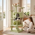 thumbnail image 5 of EDX 54 Inch Multi-Level Cat Tree for Large Indoor Cats - Sturdy Cat Tower with Sisal Scratching Posts, 2 Cozy Condos & Play Toys, Cat Furniture for Active Adult Cats & Kittens, Green, 5 of 6