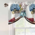 thumbnail image 5 of Tie Up Valances for Windows, Spring Botanical Adjustable Valance Curtains Window Treatment for Living Room/Bedroom, Blue Floral Vase Watercolor Rod Pocket Kitchen Curtains & Drapes 42x18 Inch, 5 of 9
