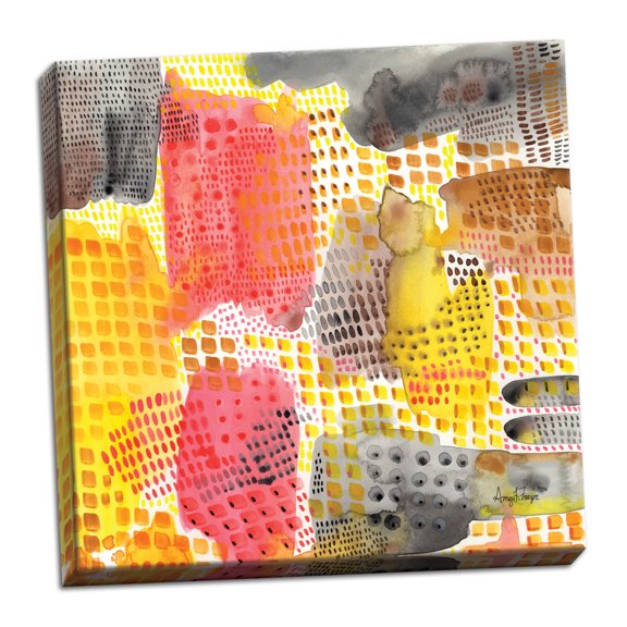 Gango Home Decor Modern Abstract Pattern by Amy Frazer (Ready to Hang); One 12x12in Hand-Stretched Canvas