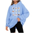 thumbnail image 5 of Moxiu Halloween Oversized Sweatshirts for Women Ghost Hoodies Long Sleeve Hooded Sweatshirt Spooky Season Pullover Tops Light Blue,XXXL, 5 of 5