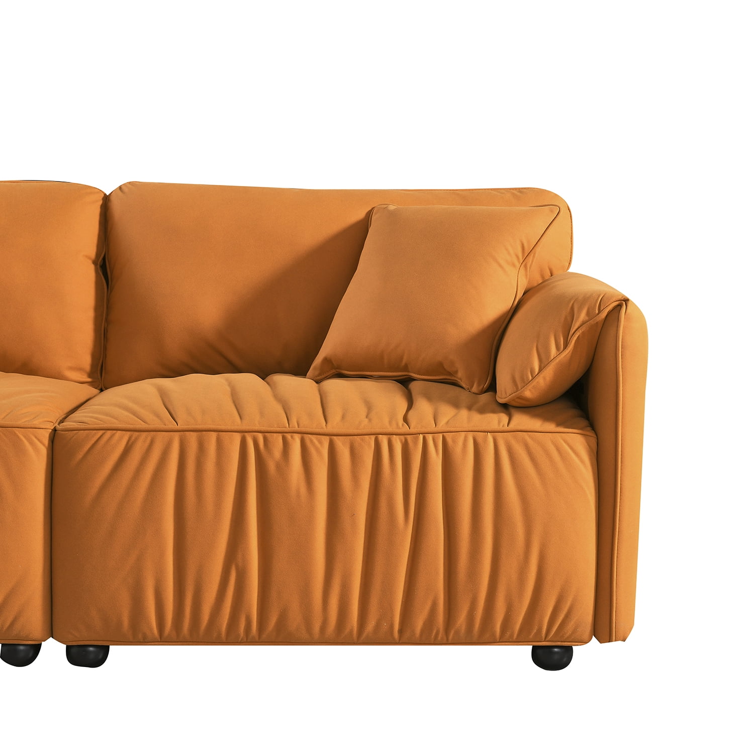 Kadyn Modern Upholstered Loveseat for Home, Sectional Sofa for Apartment Dorm, 2 Seater Living Room Sofa, Orange