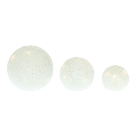 Led Frosted Globes W-6 Hr Timer (Set Of 3) 4" - 8"D Glass