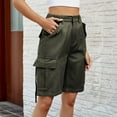 thumbnail image 5 of 2025 High Waisted Jean Shorts Womens Bermuda Shorts Knee Length Summer Casual Wide Leg Denim Shorts Trendy Y2K Baggy Cargo Shorts Jorts Stretchy Plus Size Long Shorts With Pockets Clearance 9 Inch, 5 of 8
