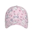 thumbnail image 2 of Daiia Cute Rabbit Flower print Baseball Cap Men Women Golf Dad Hat Adjustable Original Classic Low Profile Hat Unconstructed Plain Cap, 2 of 9
