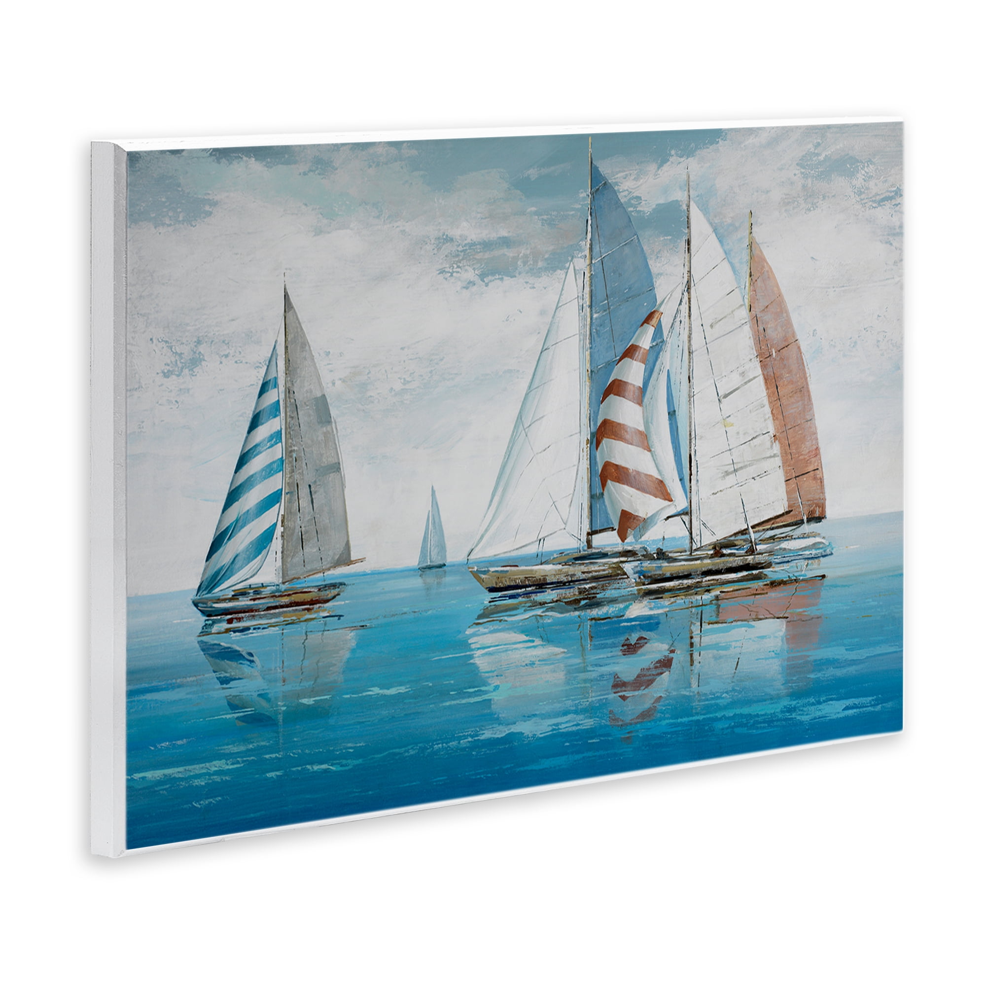 Stupell Industries Maritime Ocean Yachts Nautical & Beach Painting Unframed Art Print Wall Art, 19 x 13