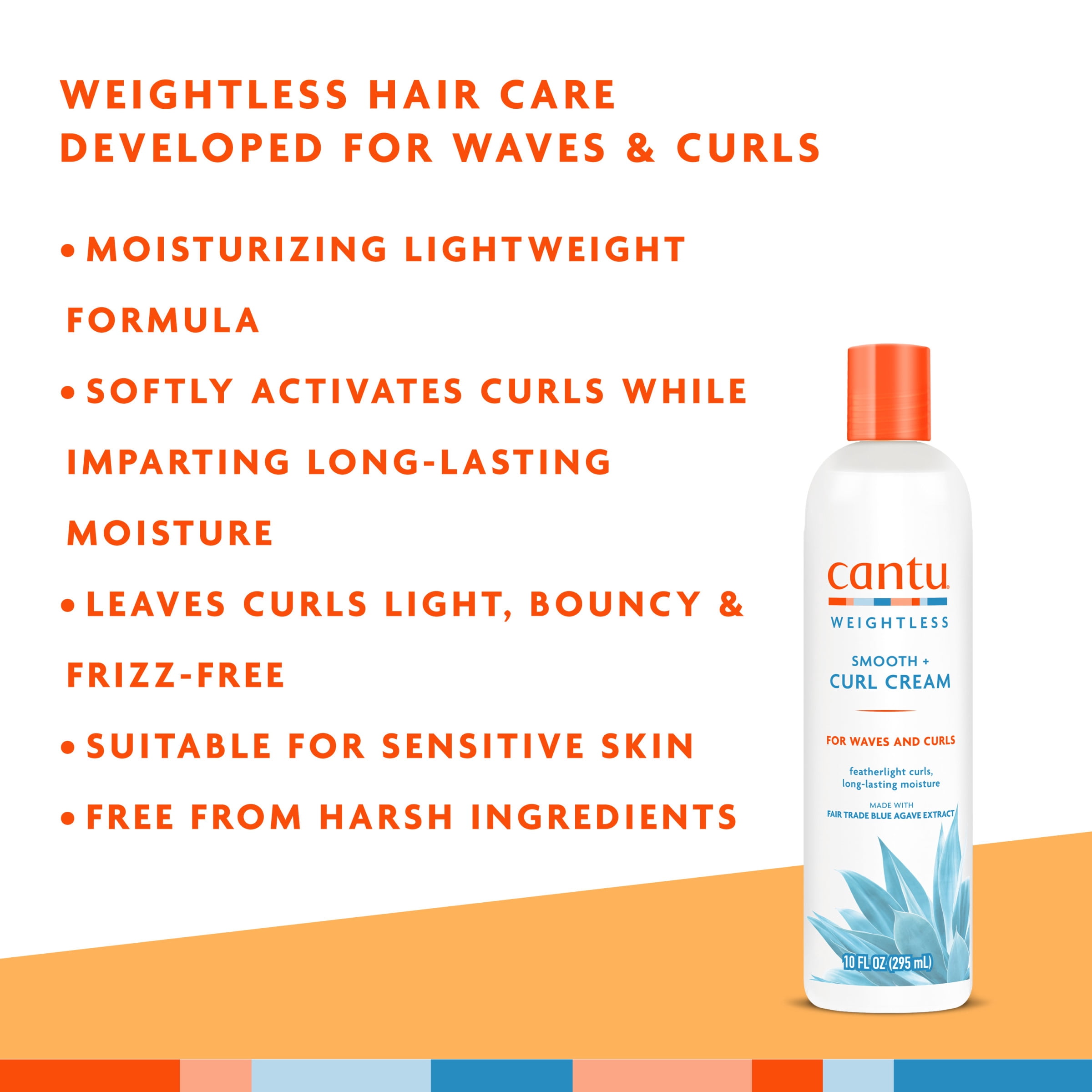 Cantu Weightless Smooth + Curl Cream, 10 fl oz