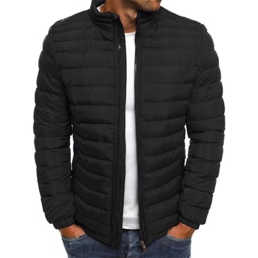 Mikilon Veste pour Homme de Couleur Unie Veste Matelassée en Coton Veste Matelassée en Coton Veste Matelassée Chaude en Coton pour Homme