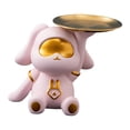thumbnail image 1 of Bandeja de almacenamiento de conejo moderna, estatua de resina, figura de animal, escultura, adorno, placa Bandeja individual rosa, 1 of 9