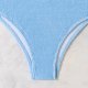 thumbnail image 4 of Traje de baño para mujer, color liso, escote en V, cintura alta dividida con costuras, bikini dividido, traje de baño para mujer, conjuntos de bikini para mujer, trajes de baño bikini para mujer, 4 of 9
