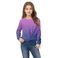 thumbnail image 6 of Posijego Little Girl Sweatshirt for Girls Round Neck Long Sleeve Shirt Twist Front Pullover Athletic Crop Tops, 6 of 7