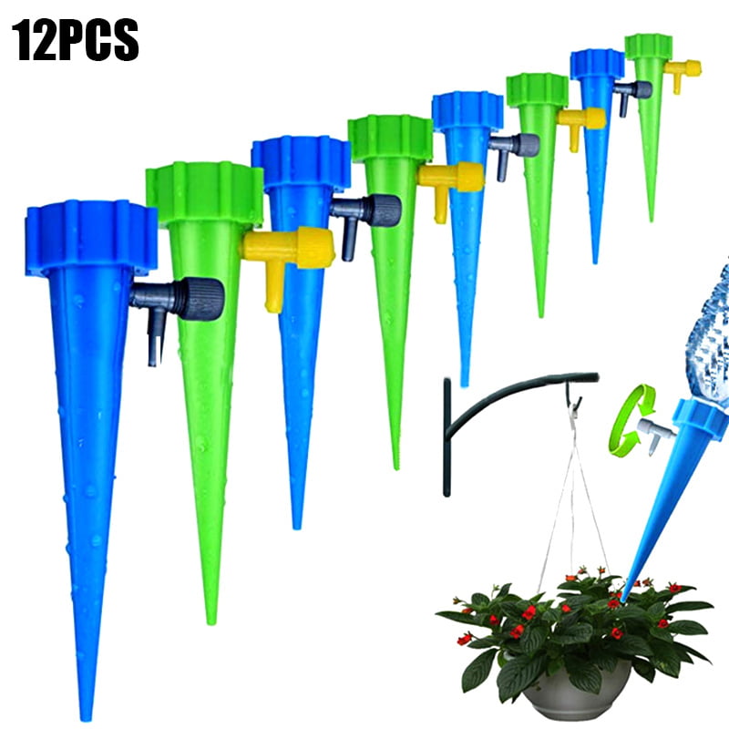 12pcs Garden Plant Automatic Self Watering Spikes Stakes Valve Waterer Device SL 