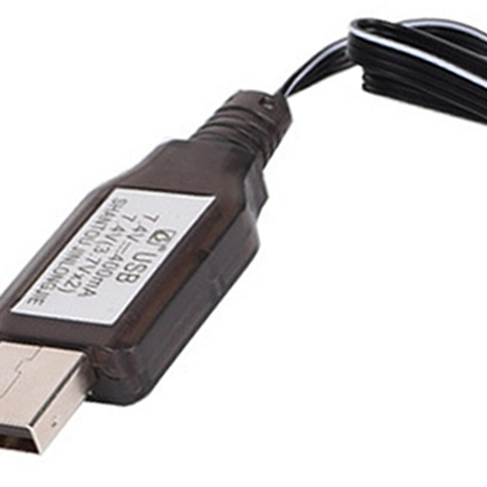 7.4V USB Charger Cable with Indicator Light with SM4P Plug for 400MA 4- Po Battery for RC Car/Boat