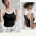 thumbnail image 5 of Blusa de poliéster para mujer, de moda, informal, de color liso, con tirantes, almohadillas para el pecho y la espalda, chalecos y tops moldeadores., 5 of 5