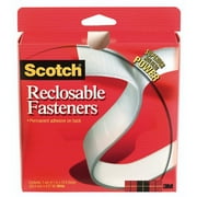 scotch self-stick reclosable fasteners, white, 180-inch