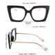 thumbnail image 3 of Gafas Ubiuo cuadradas extragrandes con filtro de luz azul, antifatiga visual, con incrustaciones de perla en las patillas, estilo ojo de gato, B2639, 3 of 5