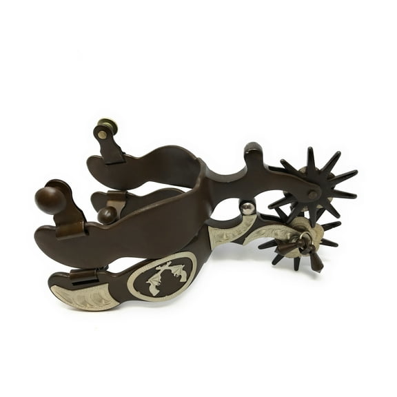 AJ Tack Men's Antique Brown Crossed Pistols Spurs