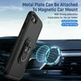thumbnail image 5 of Circlemalls Case for iPhone SE 2022, Tempered Glass Screen Protector, Ring Stand Armor Cover Case-Black, 5 of 5