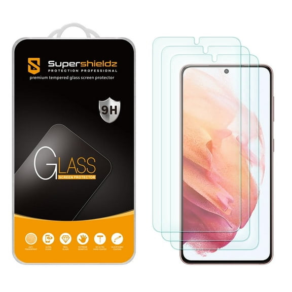 [3-Pack] Supershieldz for Samsung Galaxy S21 5G Tempered Glass Screen Protector, Anti-Scratch, Anti-Fingerprint, Bubble Free