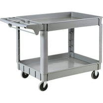 Ironton 500-Lb. Two Tier Rolling Utility Cart with Wheels, Two 5" Non-Marking Swivel Casters, for Warehouse, Classroom, Garage