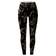 thumbnail image 4 of ZHOGXU Womens Leggings High Waist Cartoon Printed Fashion Slim Fit Yoga Pants Trousers For Casual Daily Wear Gold M, 4 of 4