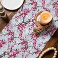 thumbnail image 2 of Spring Flowers Cotton Linen Table Runner for Dining Kitchen, Chinese Pink Peach Blossoms Branches Wedding Outdoor Party Tablerunners Decoration, Dresser Scarf Coffee Tablecloth Runners 13x60 Inches, 2 of 9
