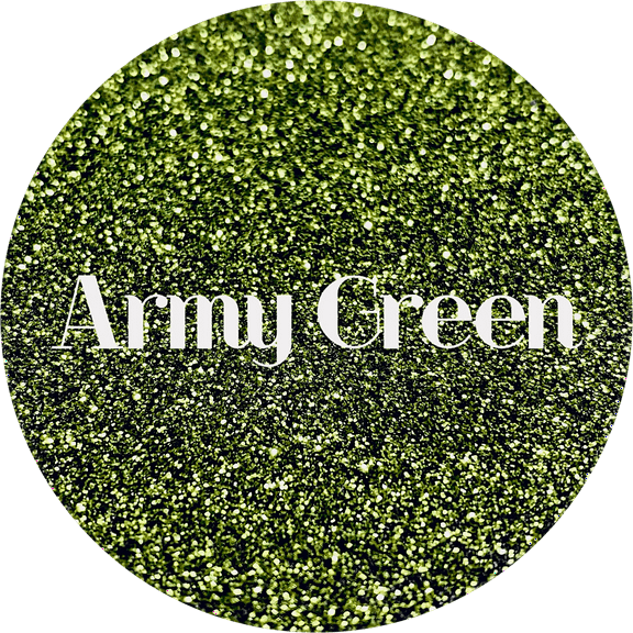 Glitter Heart Co. Glitter - High Quality Polyester Glitter - Army Green - Metallic Green Fine - 2 oz Bottle